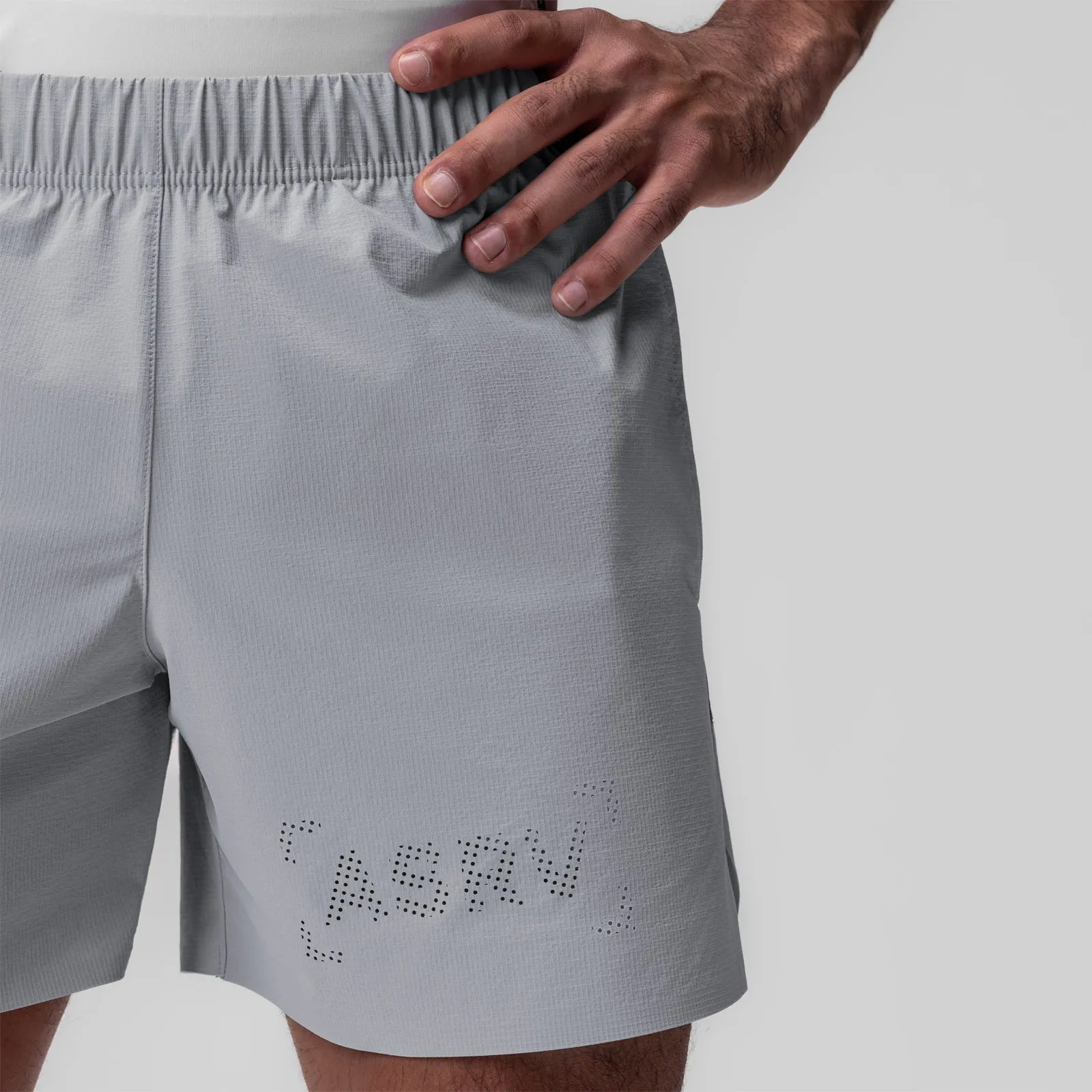 0737. Ripstop 6" Perforated Short - Slate Grey