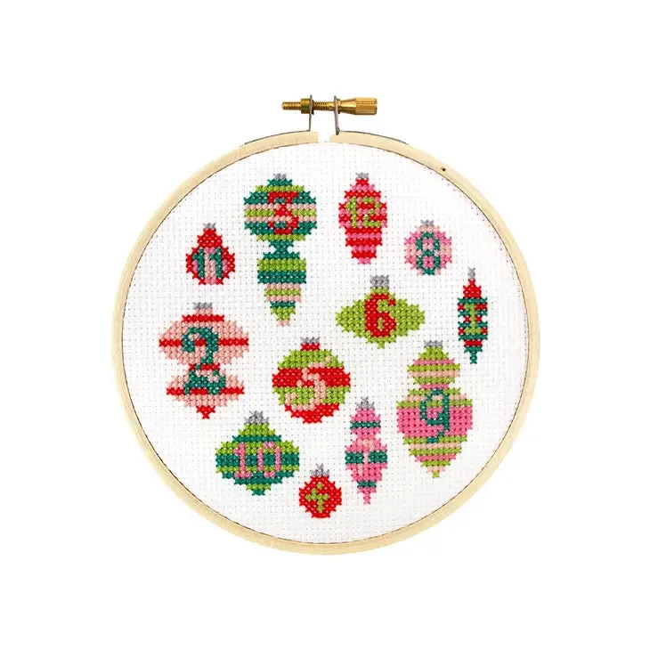 12 Days of Ornaments Diy Cross Stitch Kit