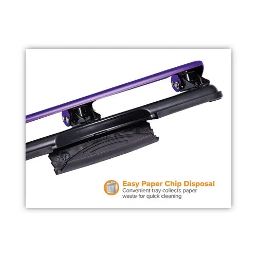 12-sheet Ez Squeeze Three-hole Punch, 9/32 Holes, Purple/black