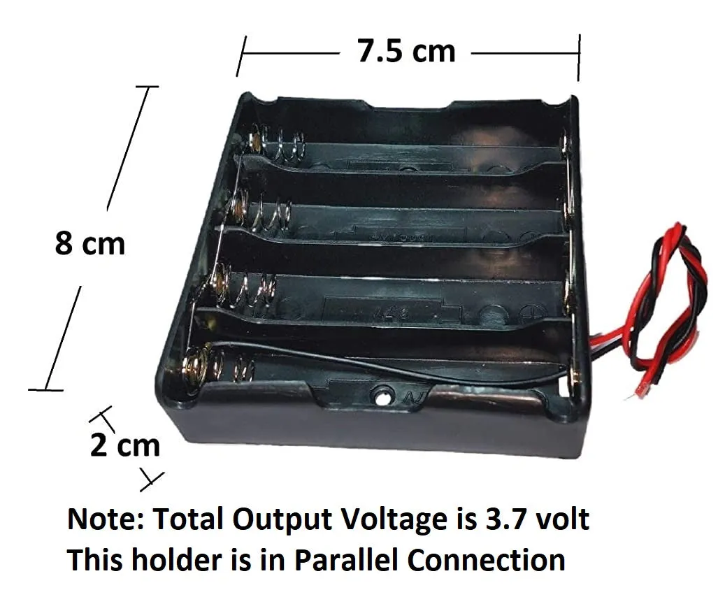 18650 Battery In-Parallel Lithium Cell Holder Open Case with Wire