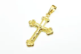 18K as Gold Filled* Cross Pendants Size 47x31mm, Christian Religious Cross Charm, First Communion Baby Baptism For Jewelry Making