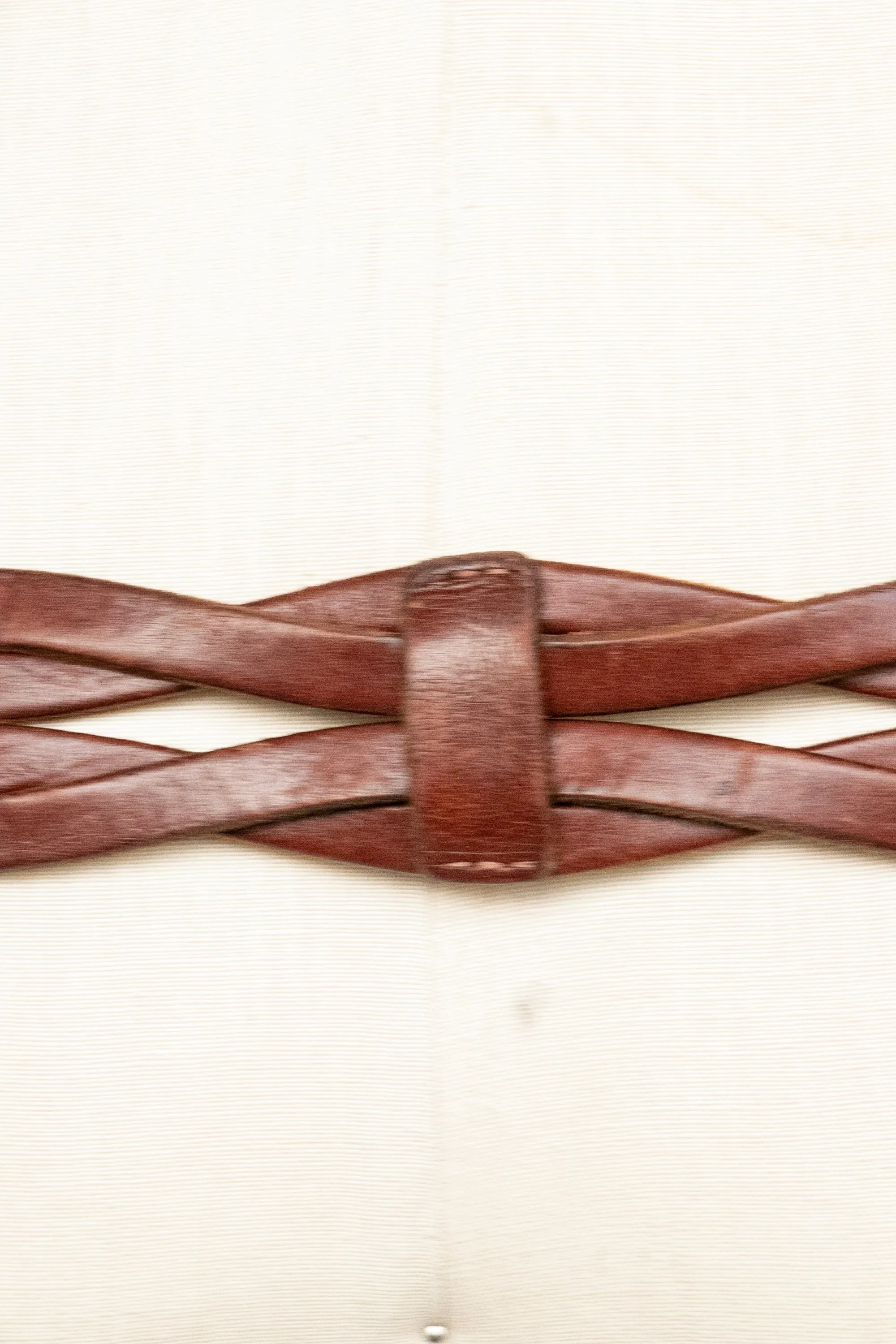 1970s Belt Brown Leather Braided Boho Hippie M/L