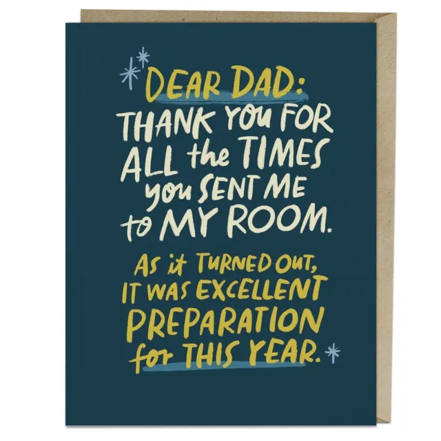 6-Pack Em & Friends Sent To My Room Dad Greeting Cards