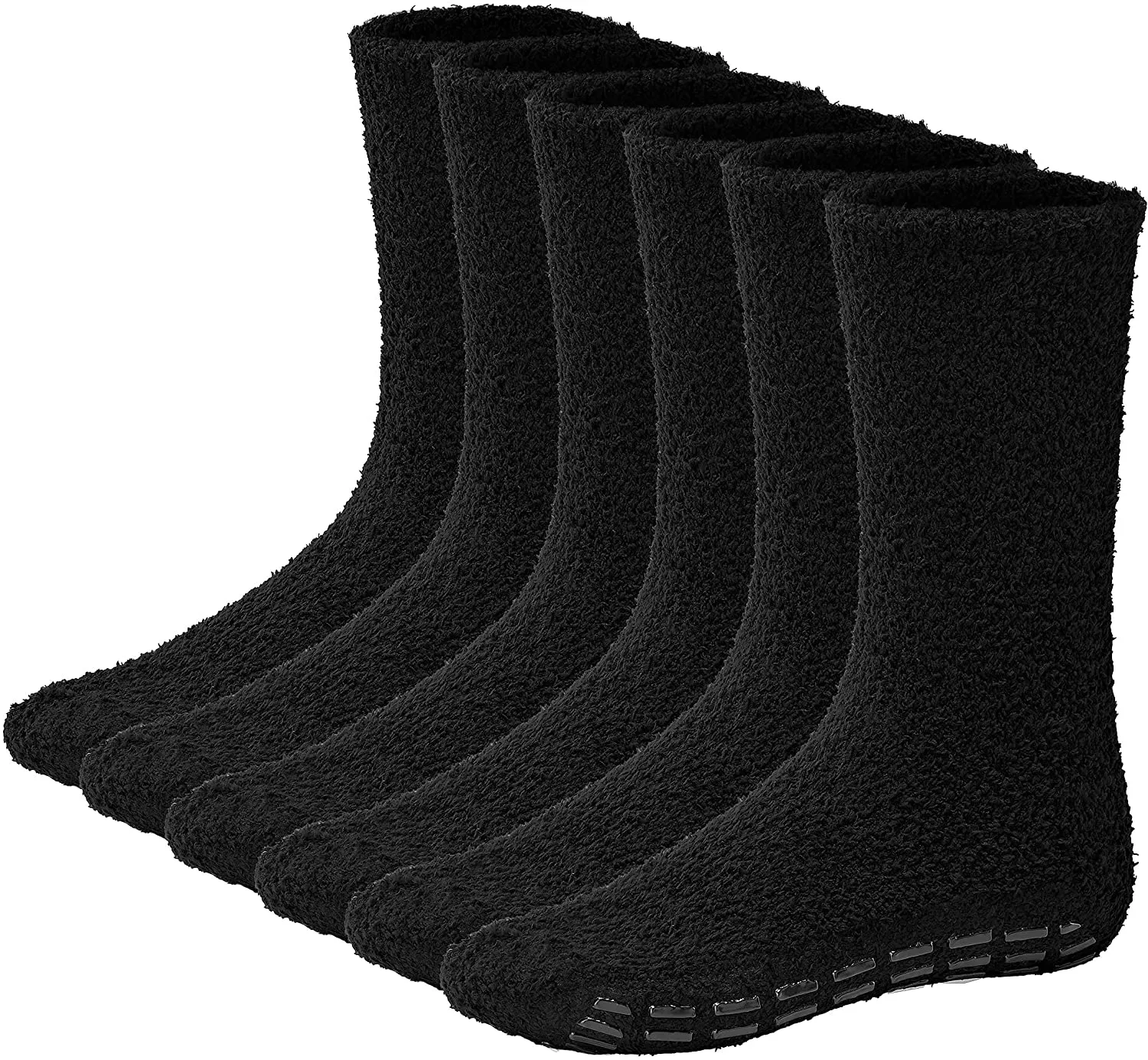 6 Pairs Mens Fuzzy Socks Grip Socks Microfiber Plush Sleeping Socks Soft Anti-Skid Solid Debra Weitzner