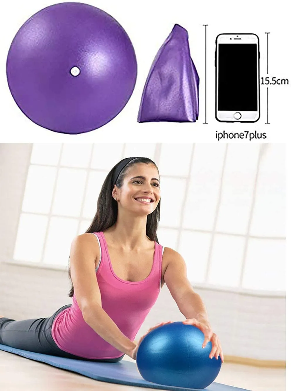 9 Inch Mini Fitness Exercise Yoga Ball for Pilates Physical Core Therapy Training