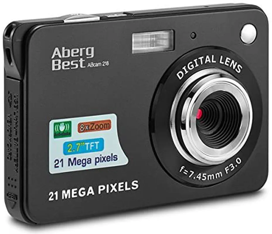 AbergBest 21 Mega Pixels 2.7 LCD Rechargeable HD Digital Camera Video Camera Digital Students Cameras, Indoor Outdoor