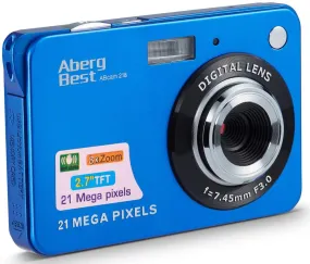 AbergBest 21 Mega Pixels 2.7 LCD Rechargeable HD Digital Camera Video Camera Digital Students Cameras, Indoor Outdoor