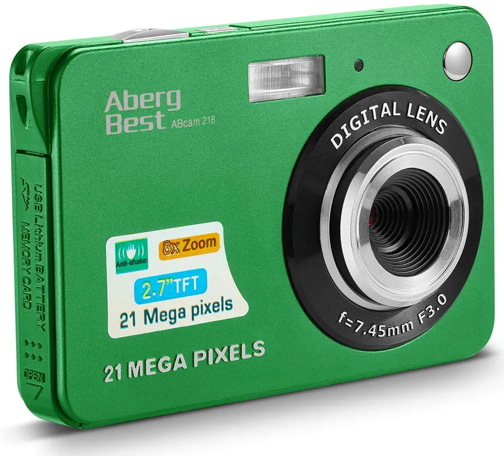 AbergBest 21 Mega Pixels 2.7 LCD Rechargeable HD Digital Camera Video Camera Digital Students Cameras, Indoor Outdoor