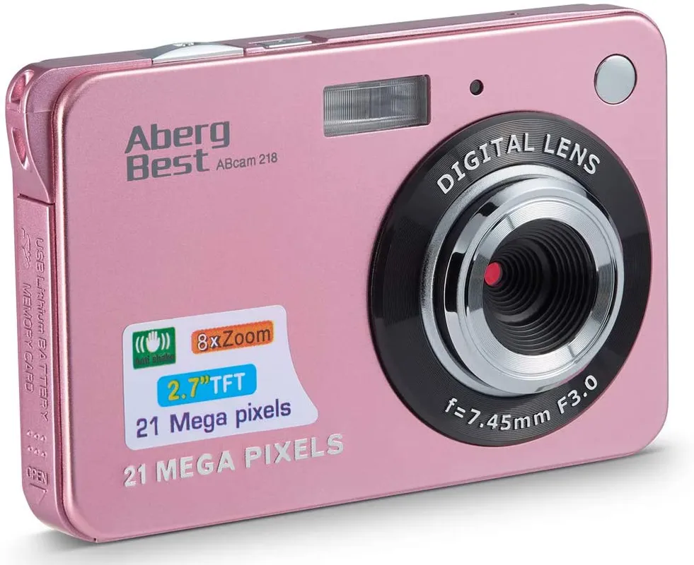 AbergBest 21 Mega Pixels 2.7 LCD Rechargeable HD Digital Camera Video Camera Digital Students Cameras, Indoor Outdoor