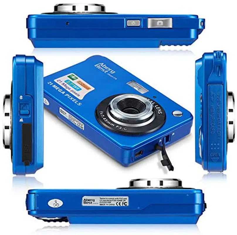 AbergBest 21 Mega Pixels 2.7 LCD Rechargeable HD Digital Camera Video Camera Digital Students Cameras, Indoor Outdoor