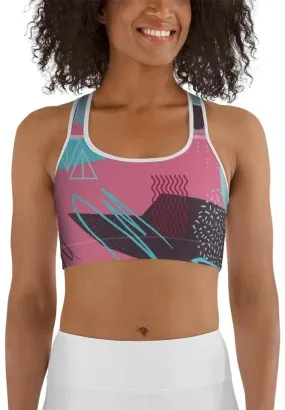 Abstract Print Sports Bra