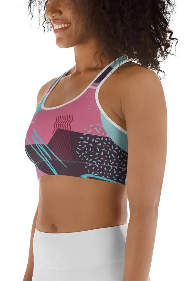 Abstract Print Sports Bra