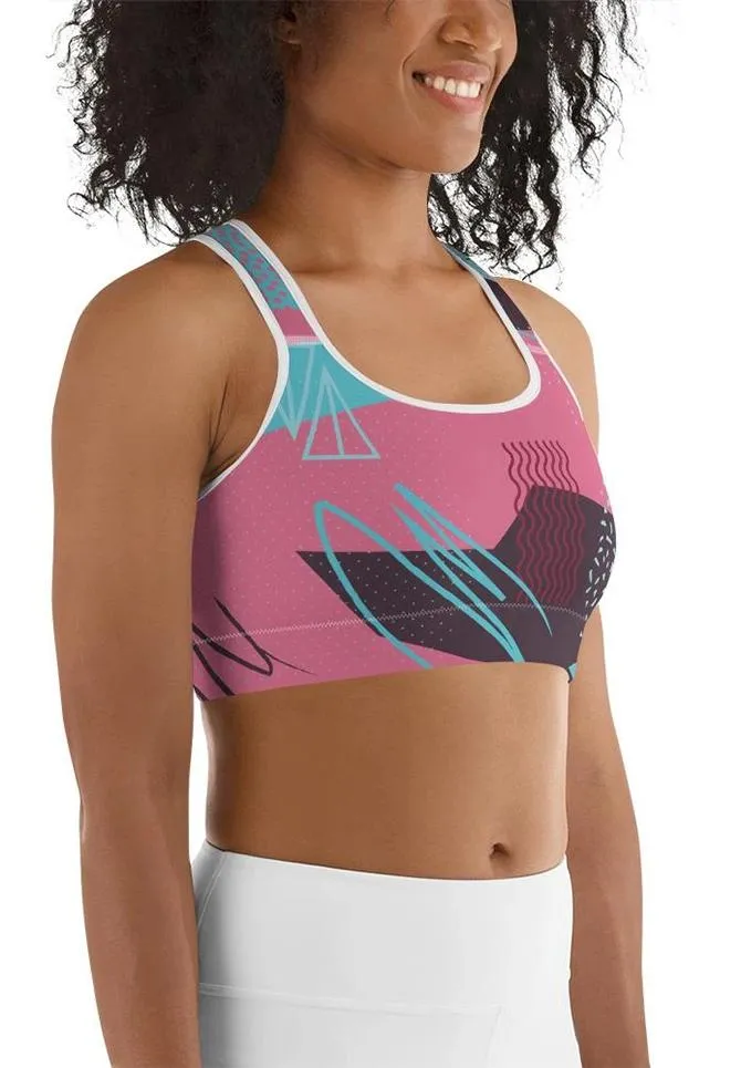 Abstract Print Sports Bra