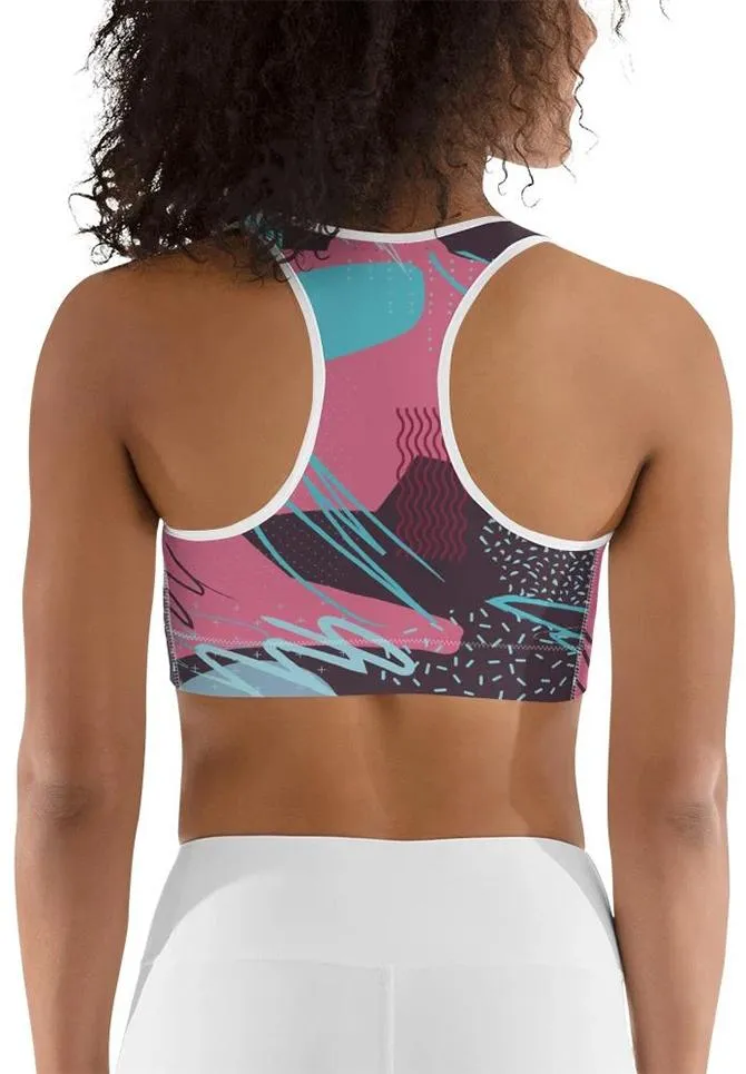 Abstract Print Sports Bra