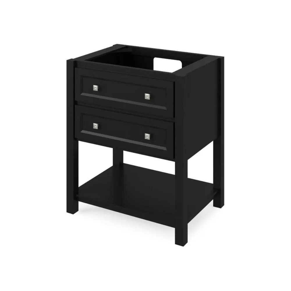 Adler Transitional Black 30 Vanity with Black Granite Top | VKITADL30BKBGR