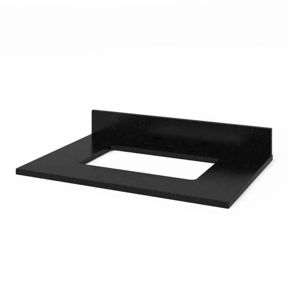 Adler Transitional Black 30 Vanity with Black Granite Top | VKITADL30BKBGR