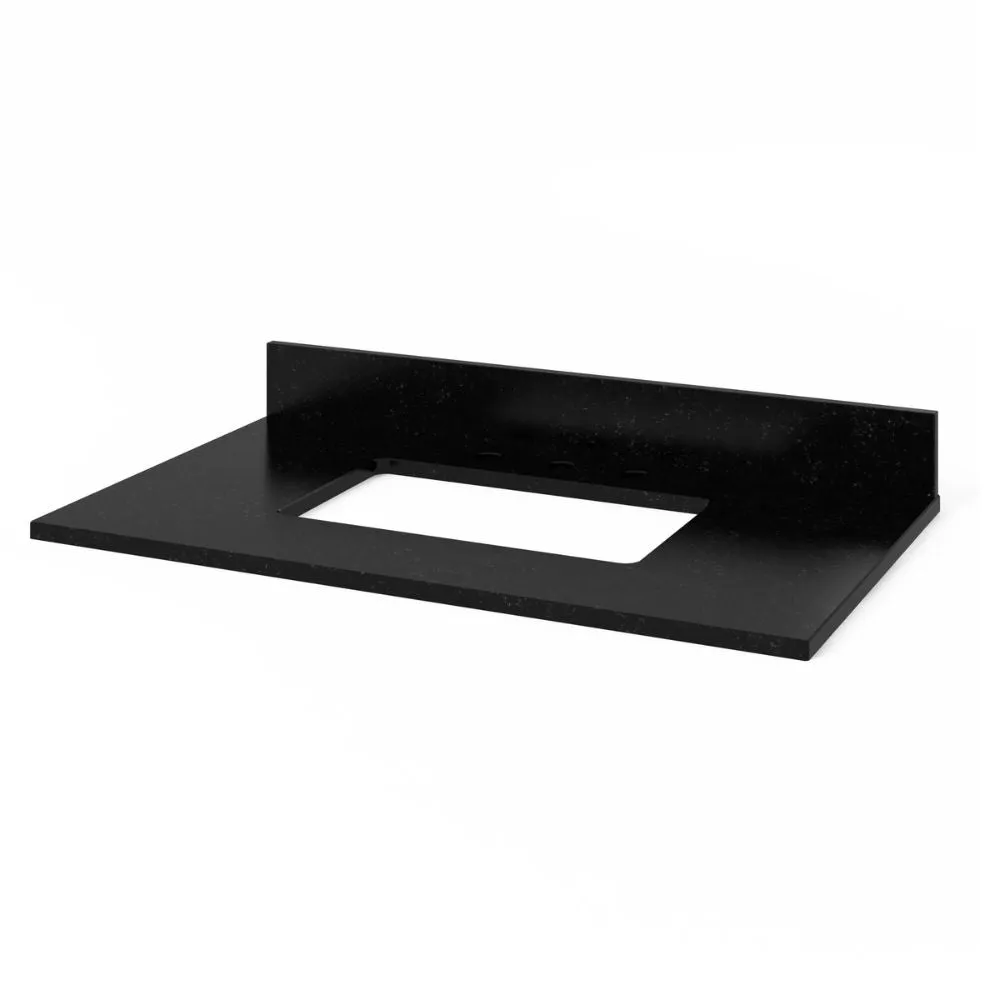 Adler Transitional Gray 36 Rectangle Sink Vanity with Black Granite Top | VKITADL36GRBGR