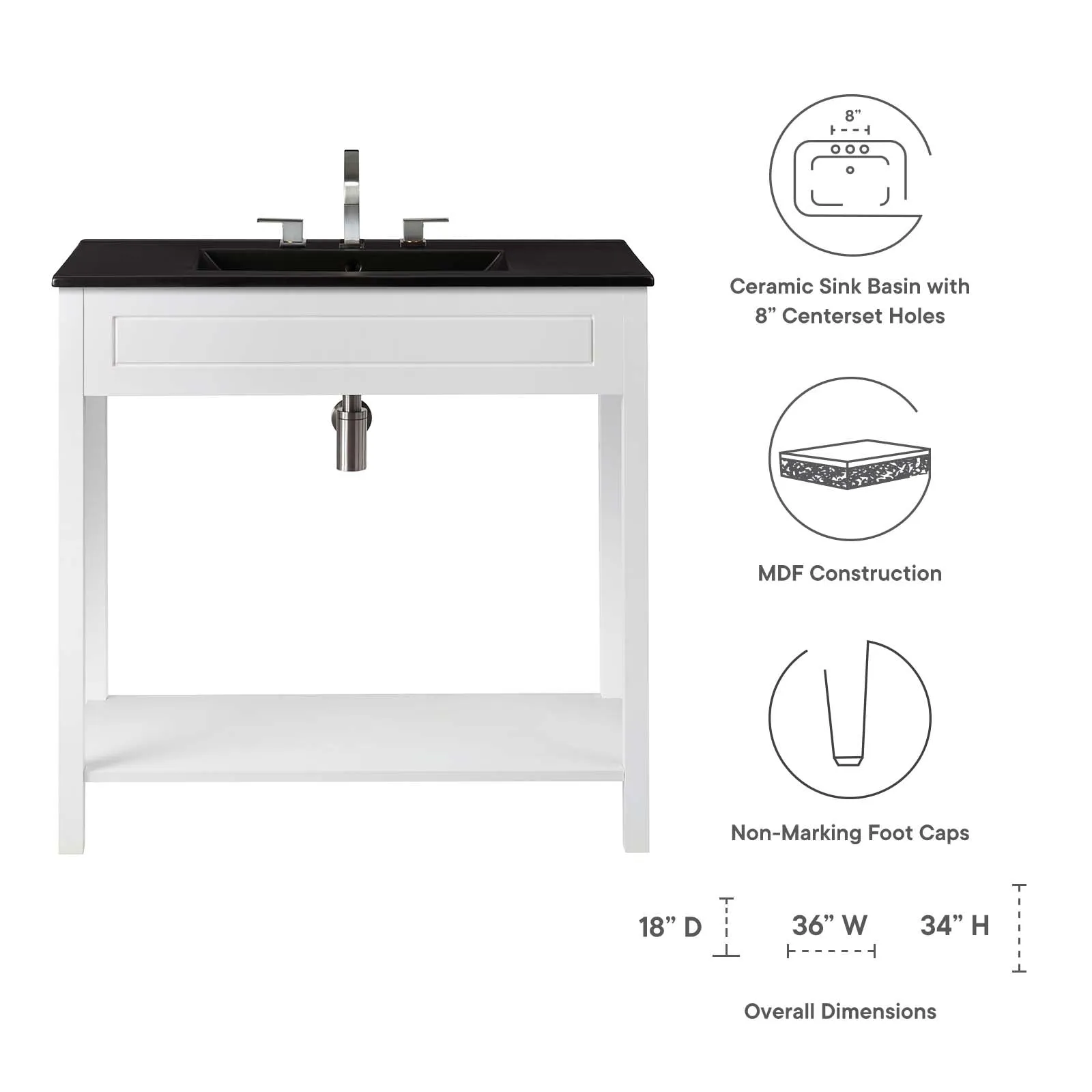 Altura 36" Bathroom Vanity by Modway