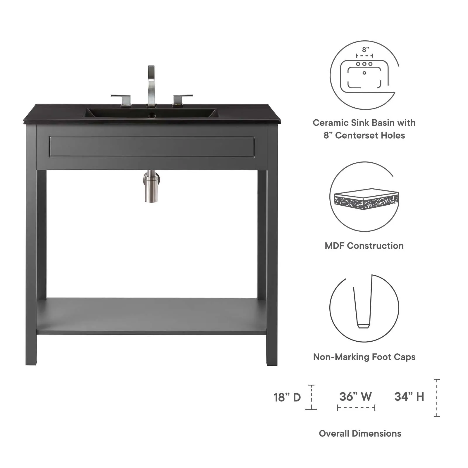 Altura 36" Bathroom Vanity by Modway