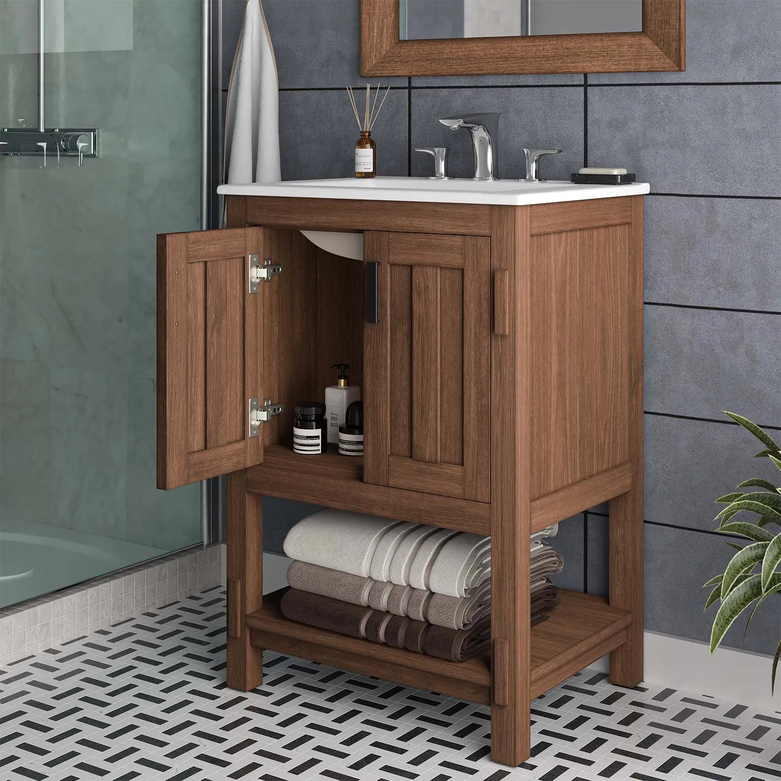 Ashlyn 24” Wood Bathroom Vanity by Modway