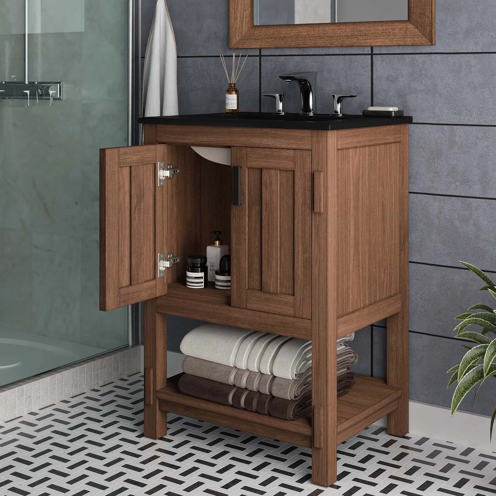 Ashlyn 24” Wood Bathroom Vanity by Modway