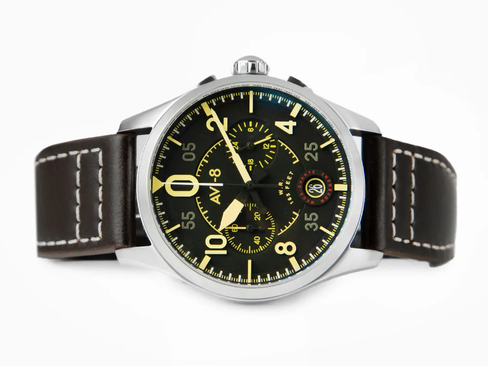 AVI-8 Spitfire Lock Chronograph Midnight Oak Quartz Watch, 42 mm, AV-4089-01