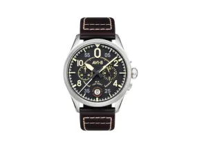 AVI-8 Spitfire Lock Chronograph Midnight Oak Quartz Watch, 42 mm, AV-4089-01