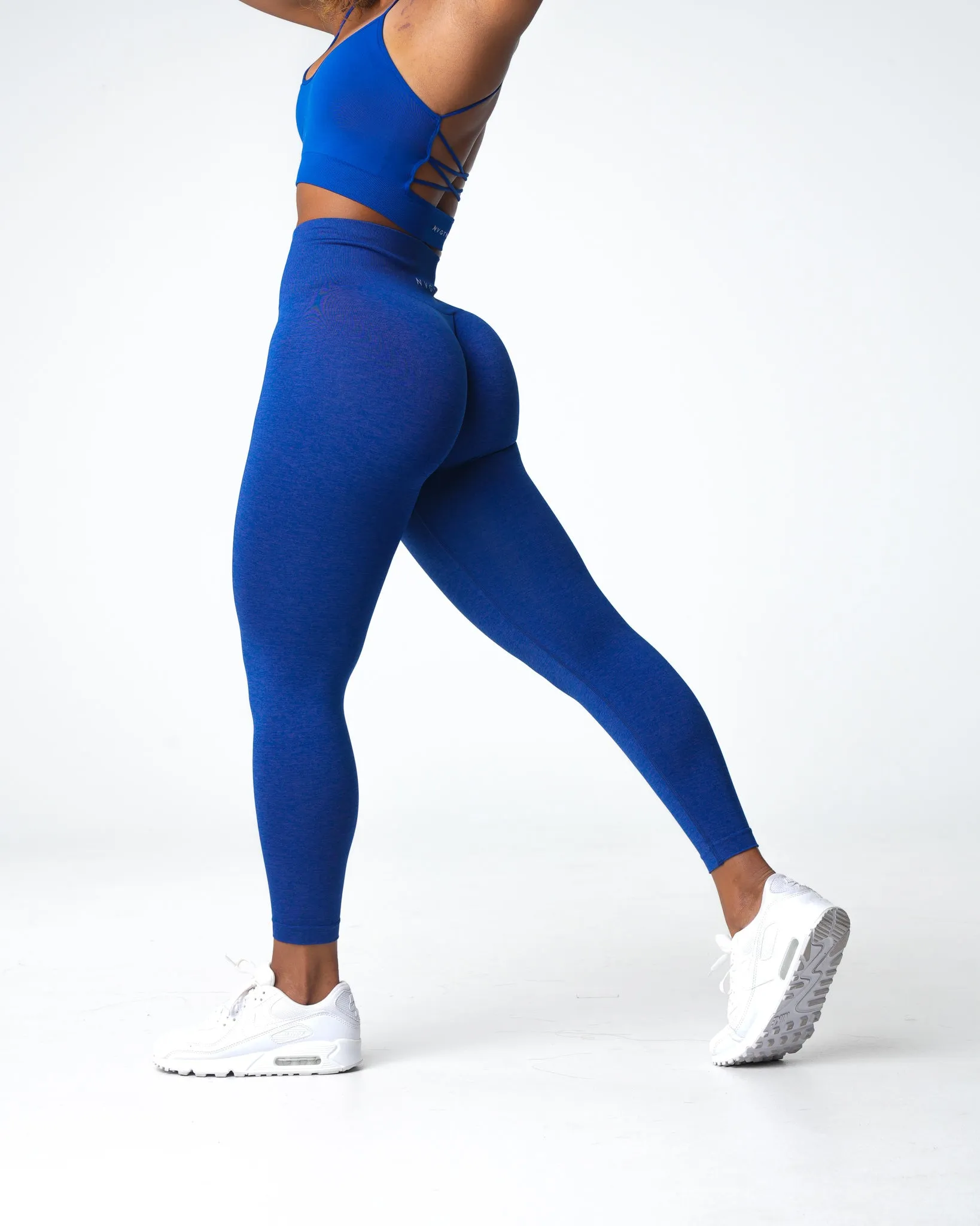 Azure Blue Shape Seamless Leggings