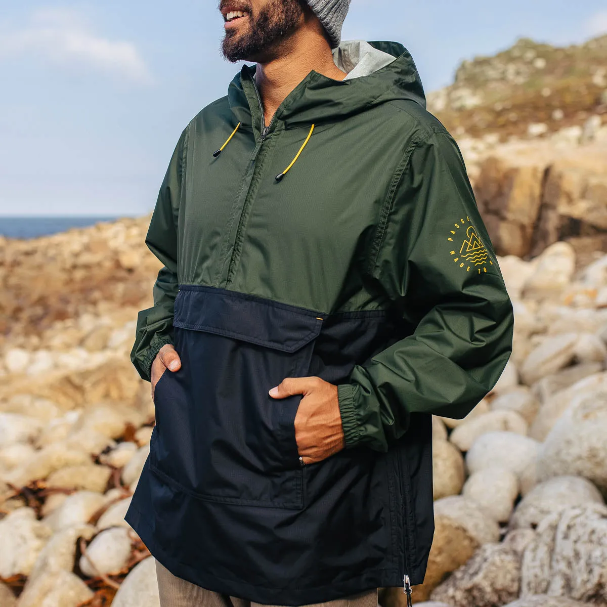 Azure Recycled Waterproof 1/2 Zip Jacket - Fir Tree