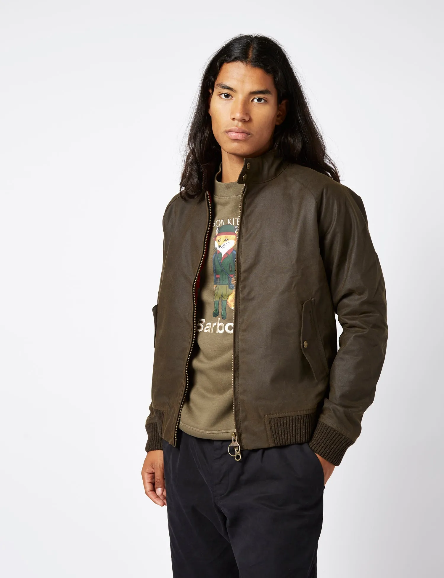 Barbour x Baracuta G9 Porton Wax Jacket - Olive Green