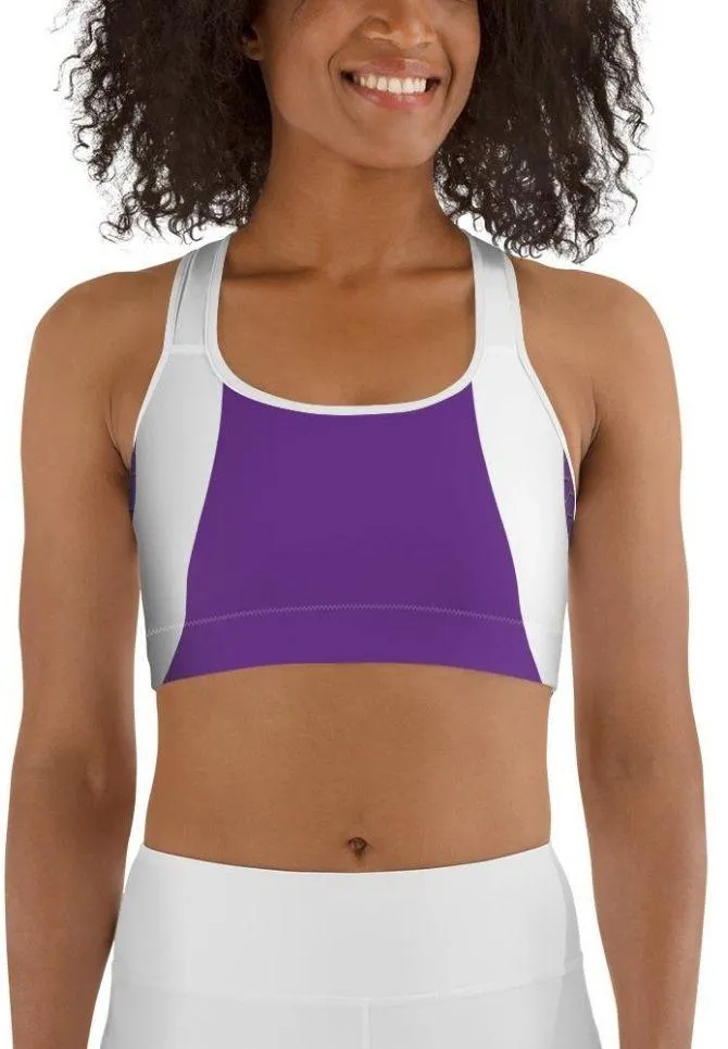 Beehive Geometric Sports Bra Royal Purple