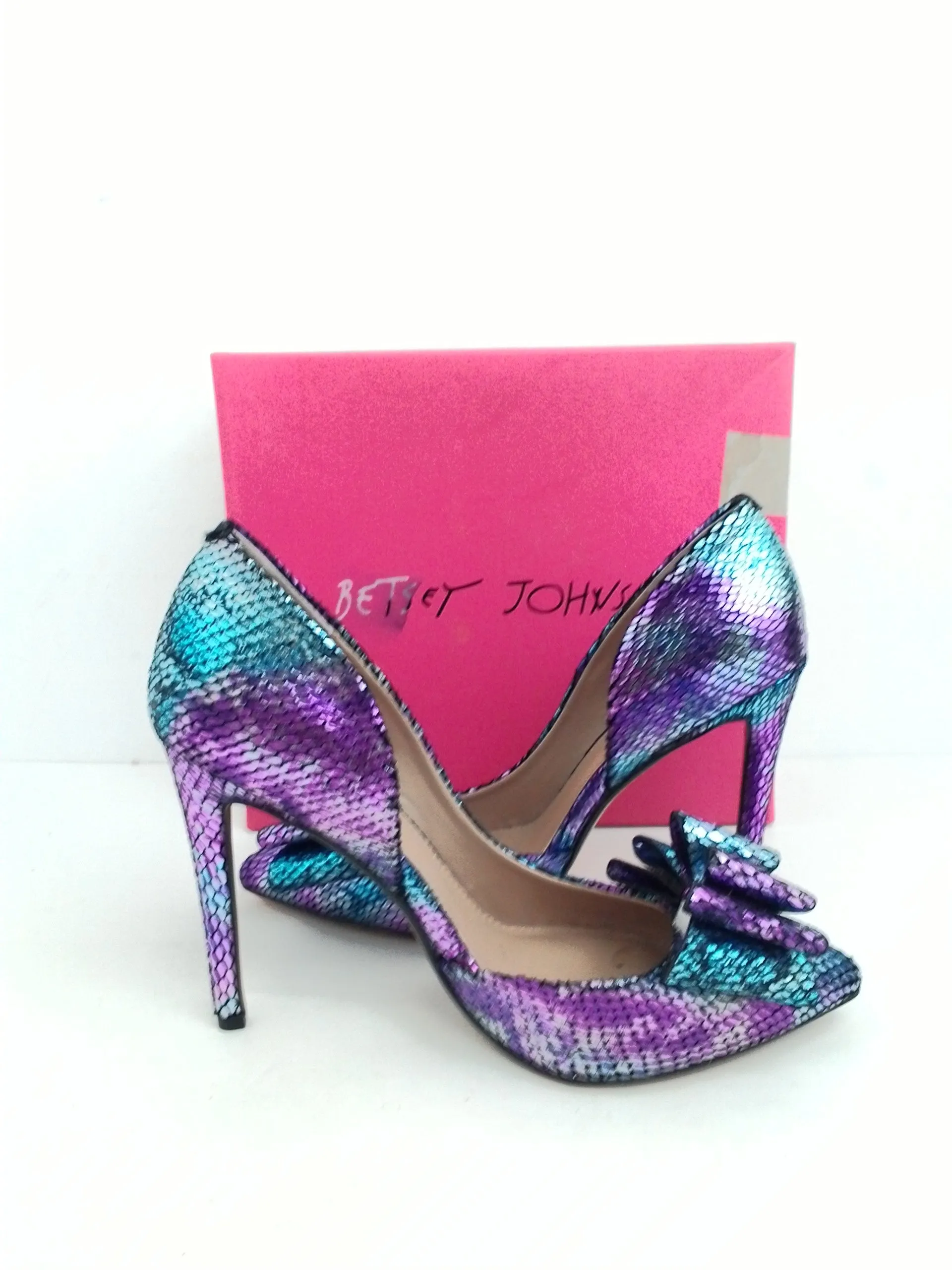 Betsey Johnson Women's Prince Purple/Blue Snake Print Size 8 M