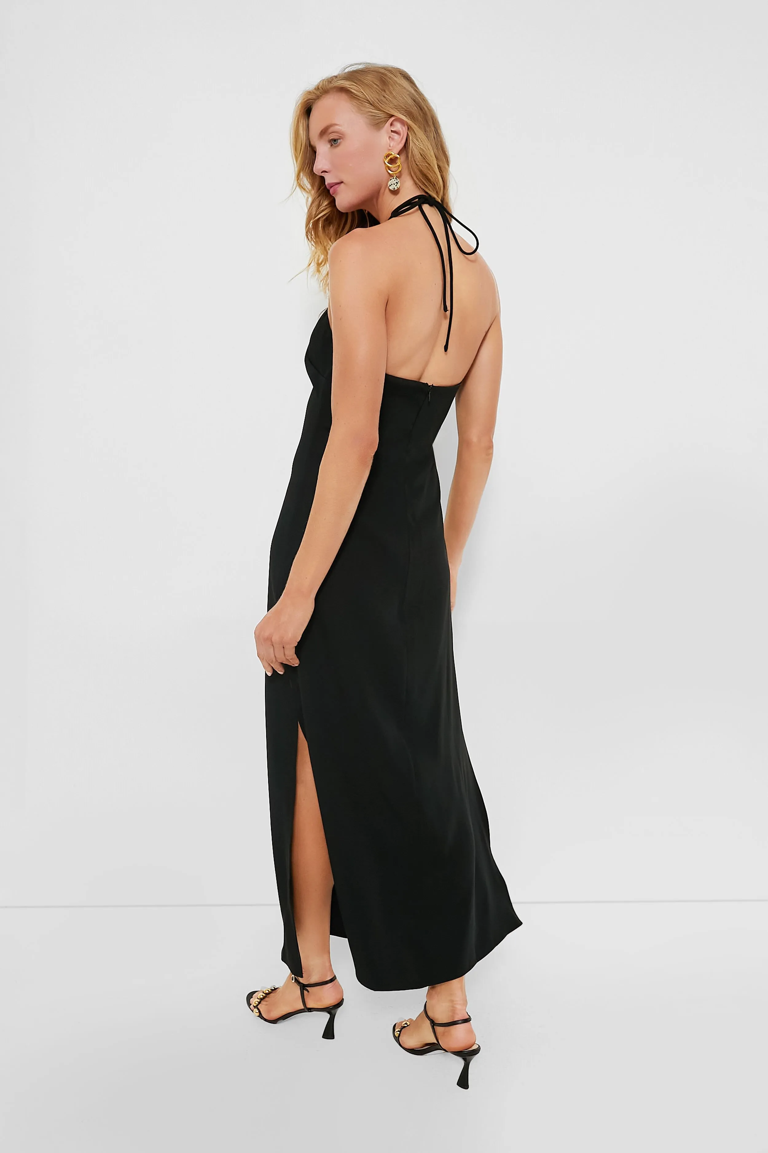 Black Halter Neck Hannah Maxi Dress