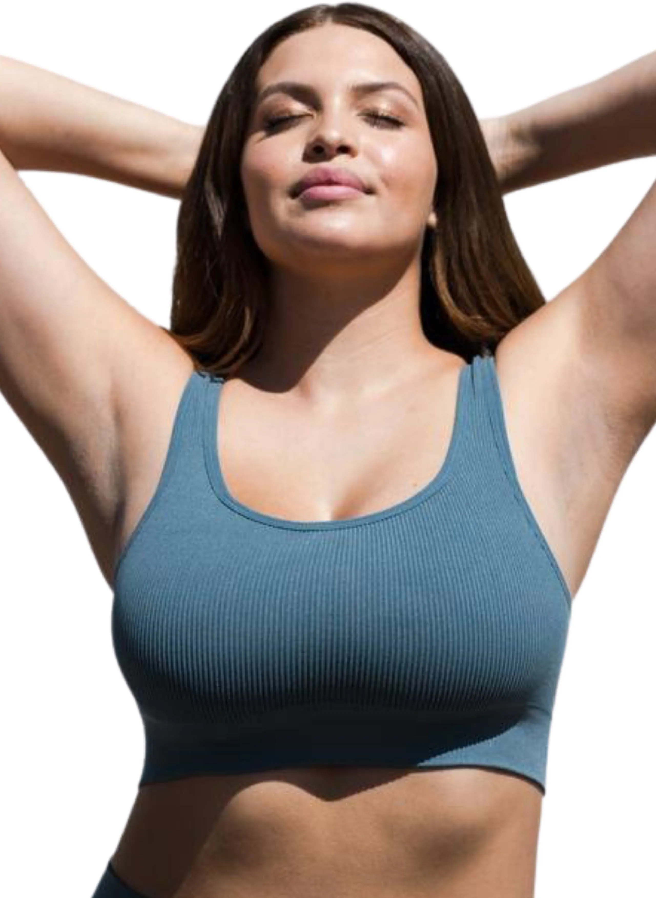 BLANQI Everyday Ribbed Seamless Bralette - Oil Blue