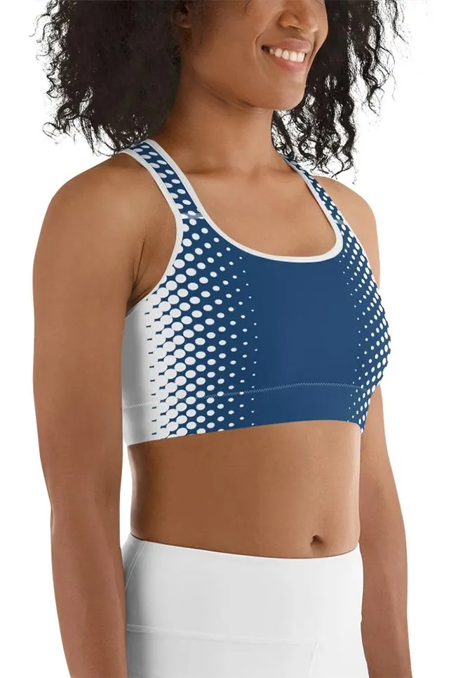 Blue Optical Illusion Sports Bra