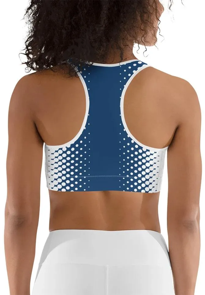 Blue Optical Illusion Sports Bra