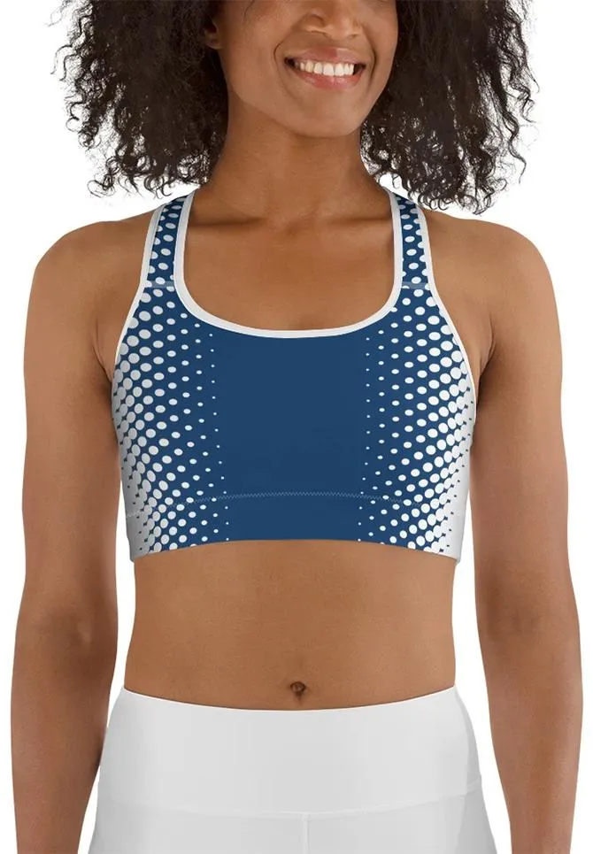 Blue Optical Illusion Sports Bra