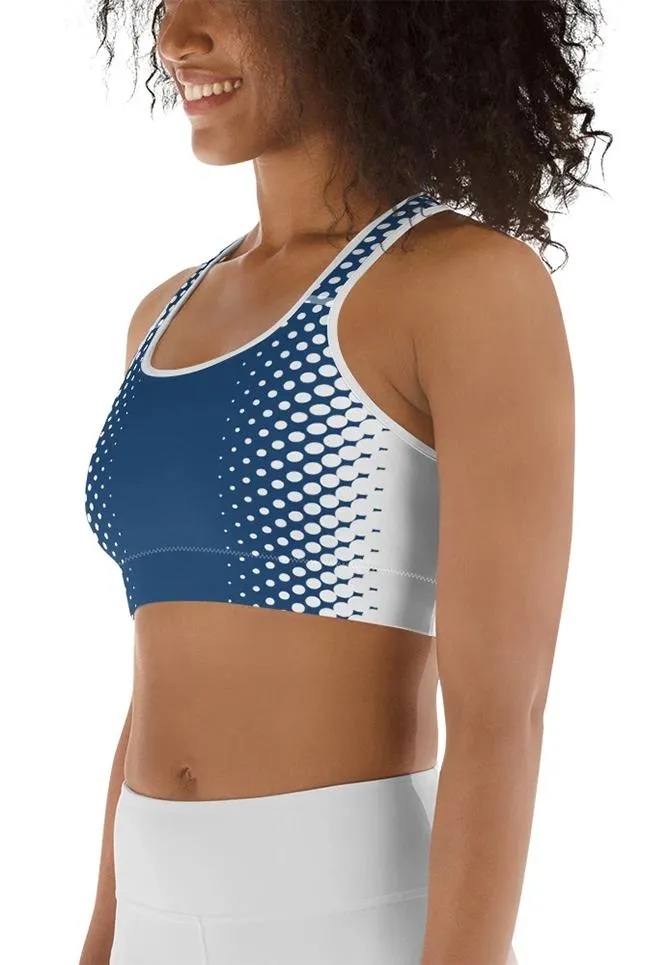 Blue Optical Illusion Sports Bra