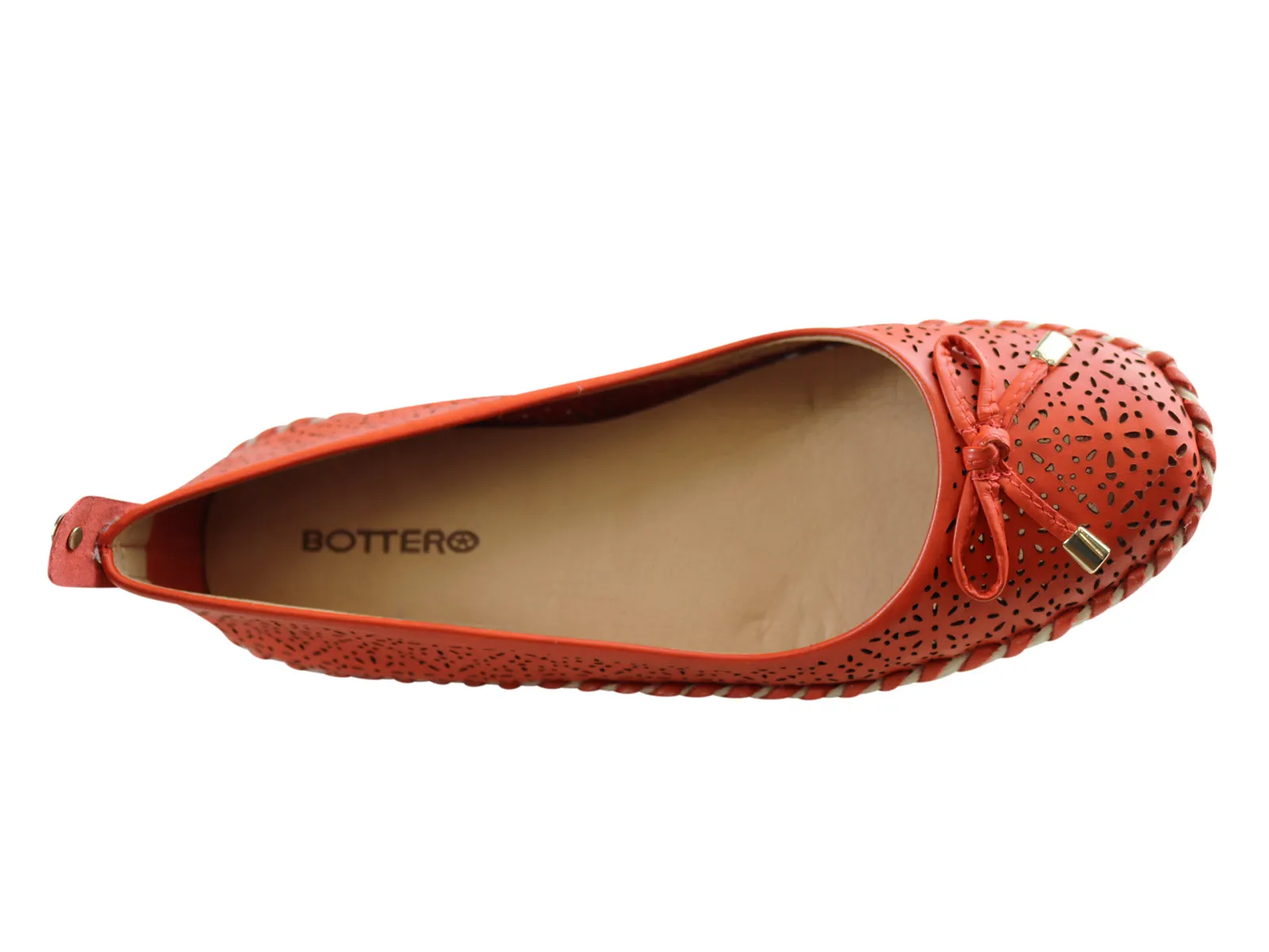 Bottero Hampshire Womens Comfort Leather Ballet Flats Made In Brazil