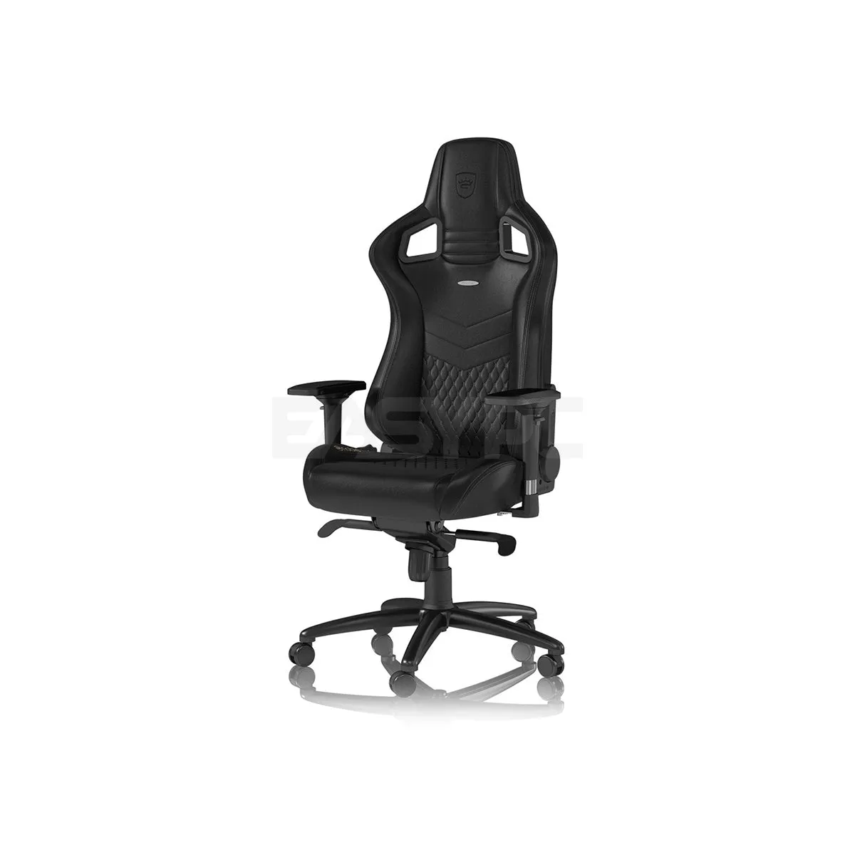 Brand New Noblechairs Epic Gaming Chair Black Real Leather Luxury Real Leather Gaming Chair, Superior ergonomics, 4D armrest, can hold up to 265 lbs, Award-winning brand/ Black/ White 10KEN