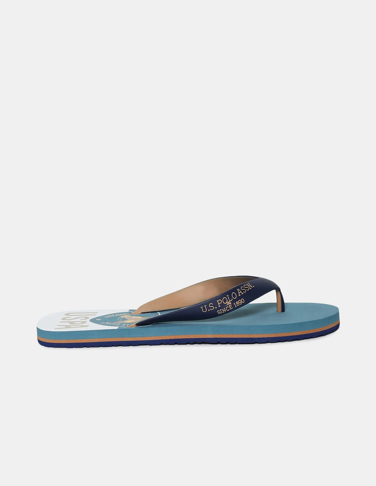 Brand Print V-Strap Non-Skid Hular Flip Flops