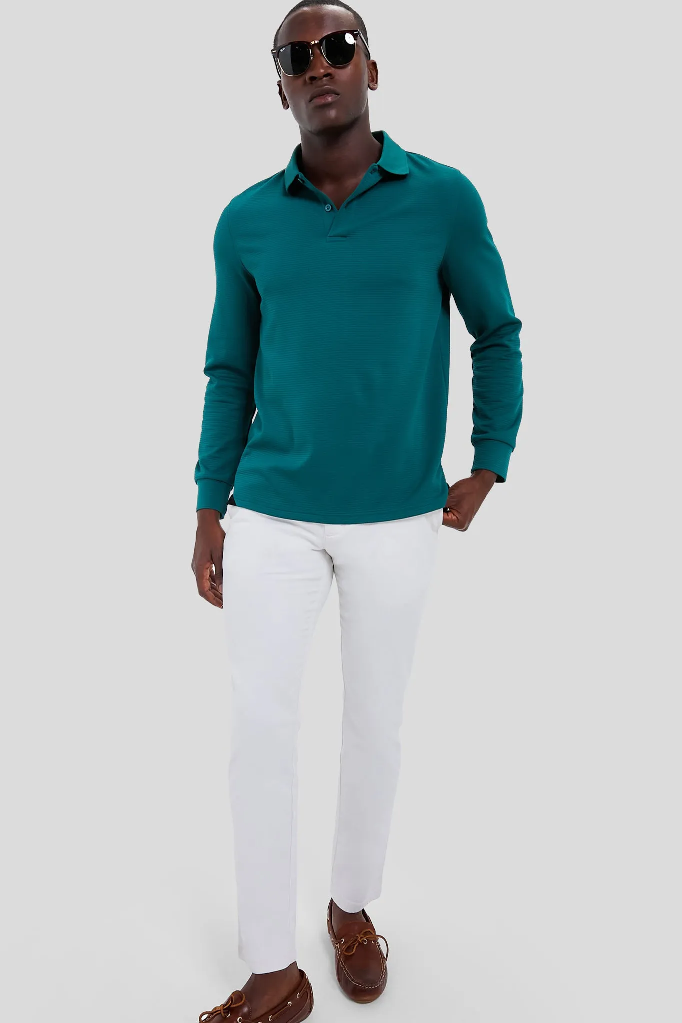 British Racing Green Cordova Long Sleeve Polo