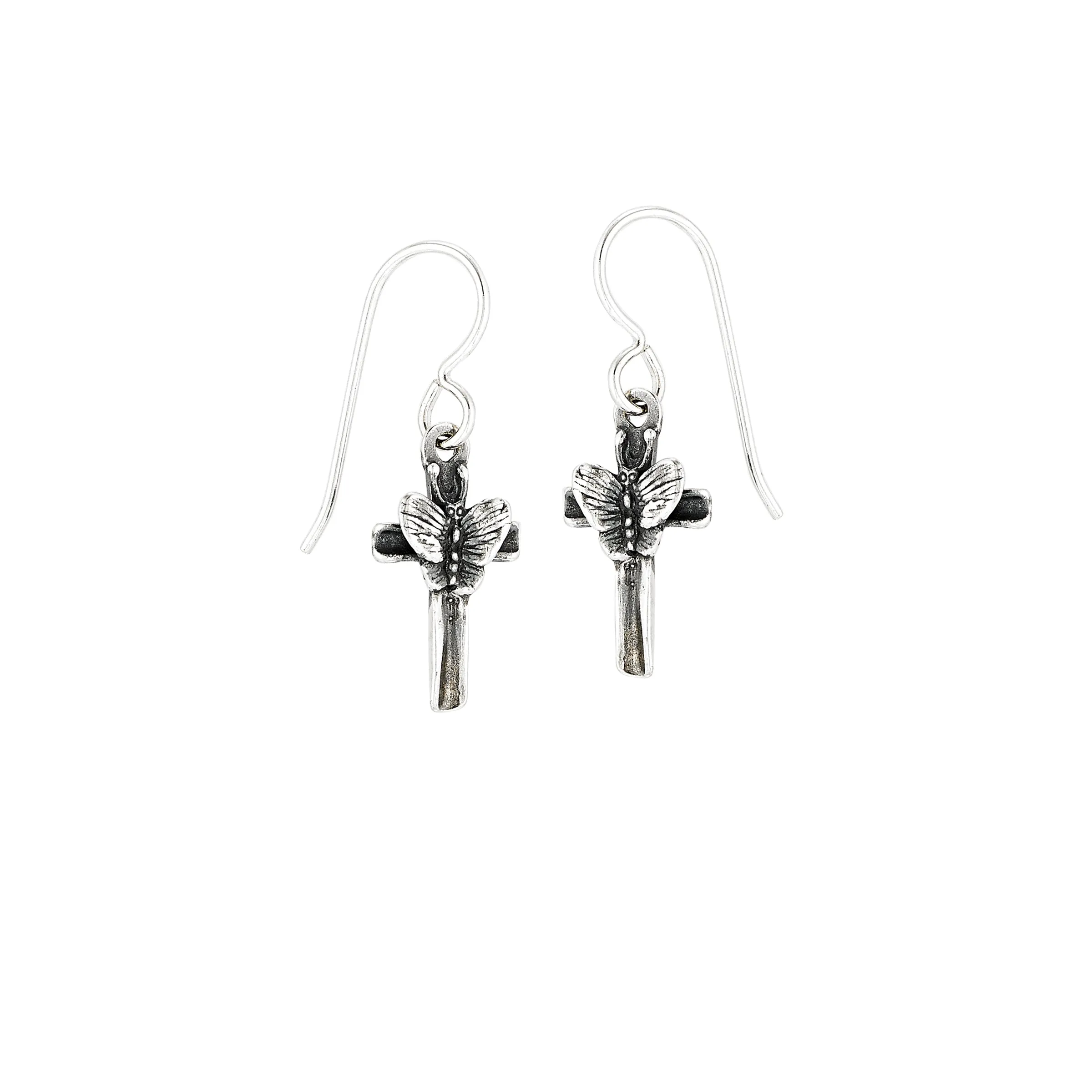 Butterfly Cross Earrings