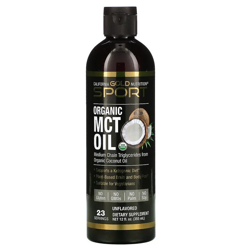 California Gold Nutrition | Organic MCT Oil | 12 - 32 fl oz (355 - 946 ml)