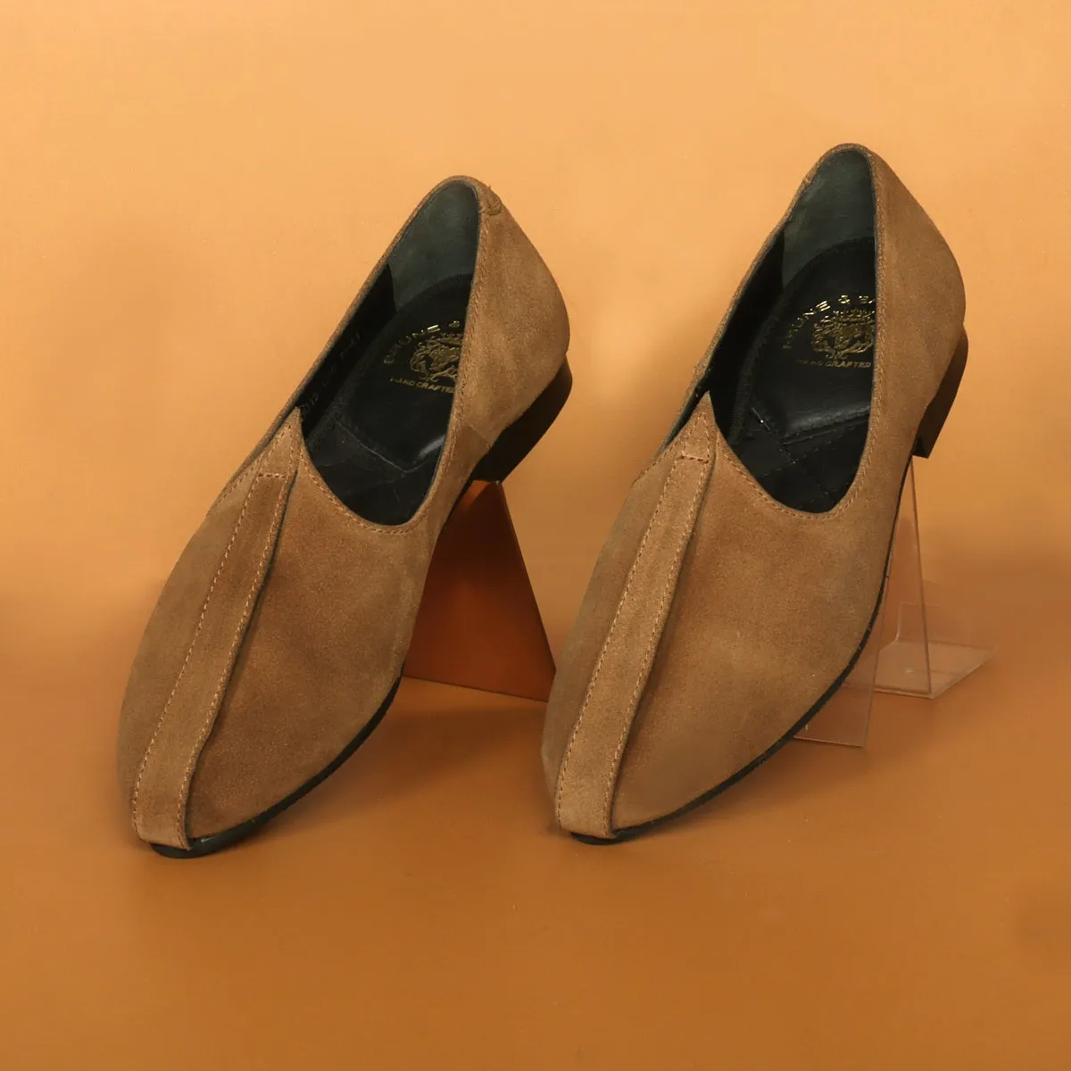 Camel Jalsa Jutti in Suede Leather