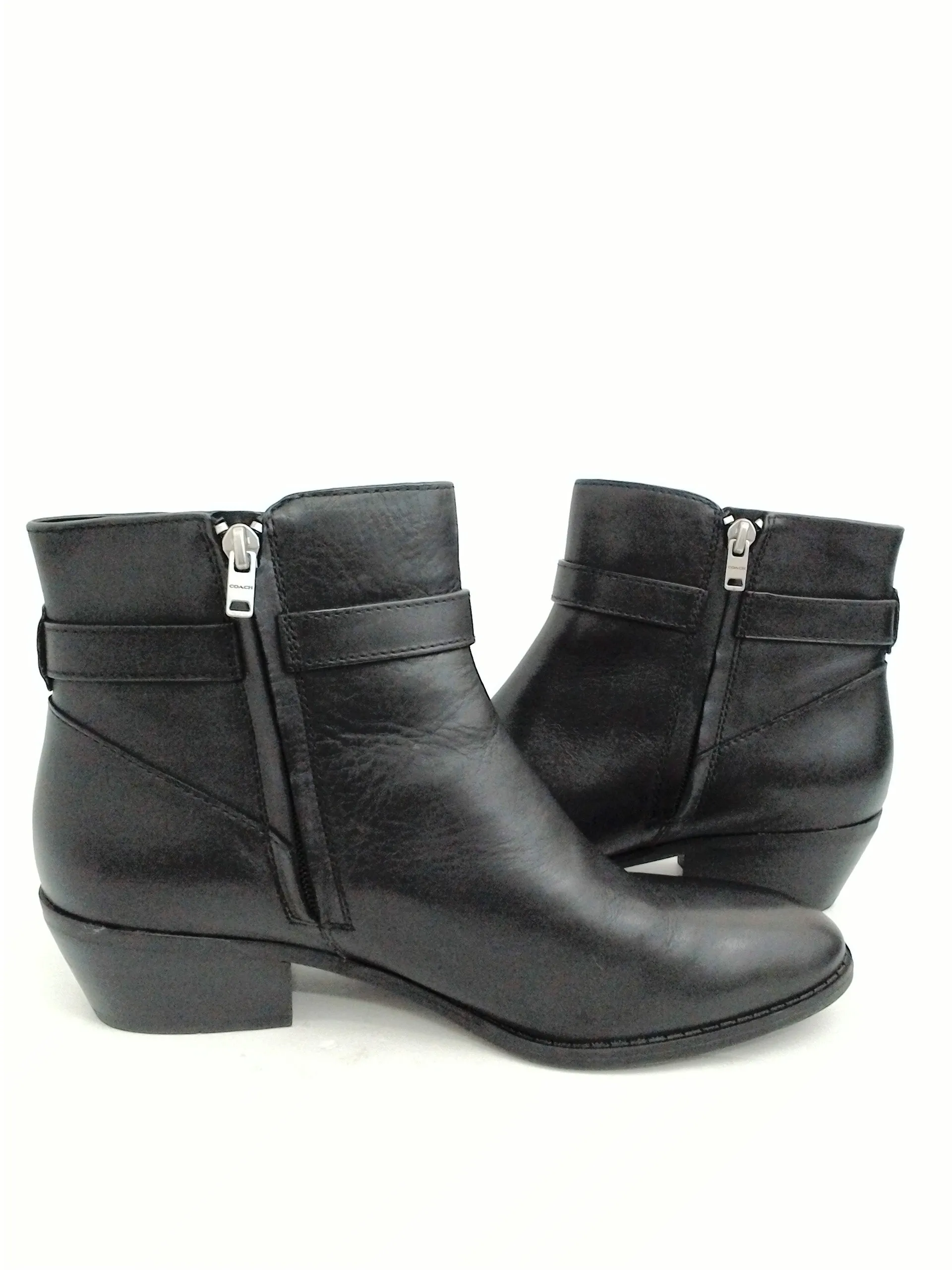 Coach Women's Black Leather Booties Size 9.5 M