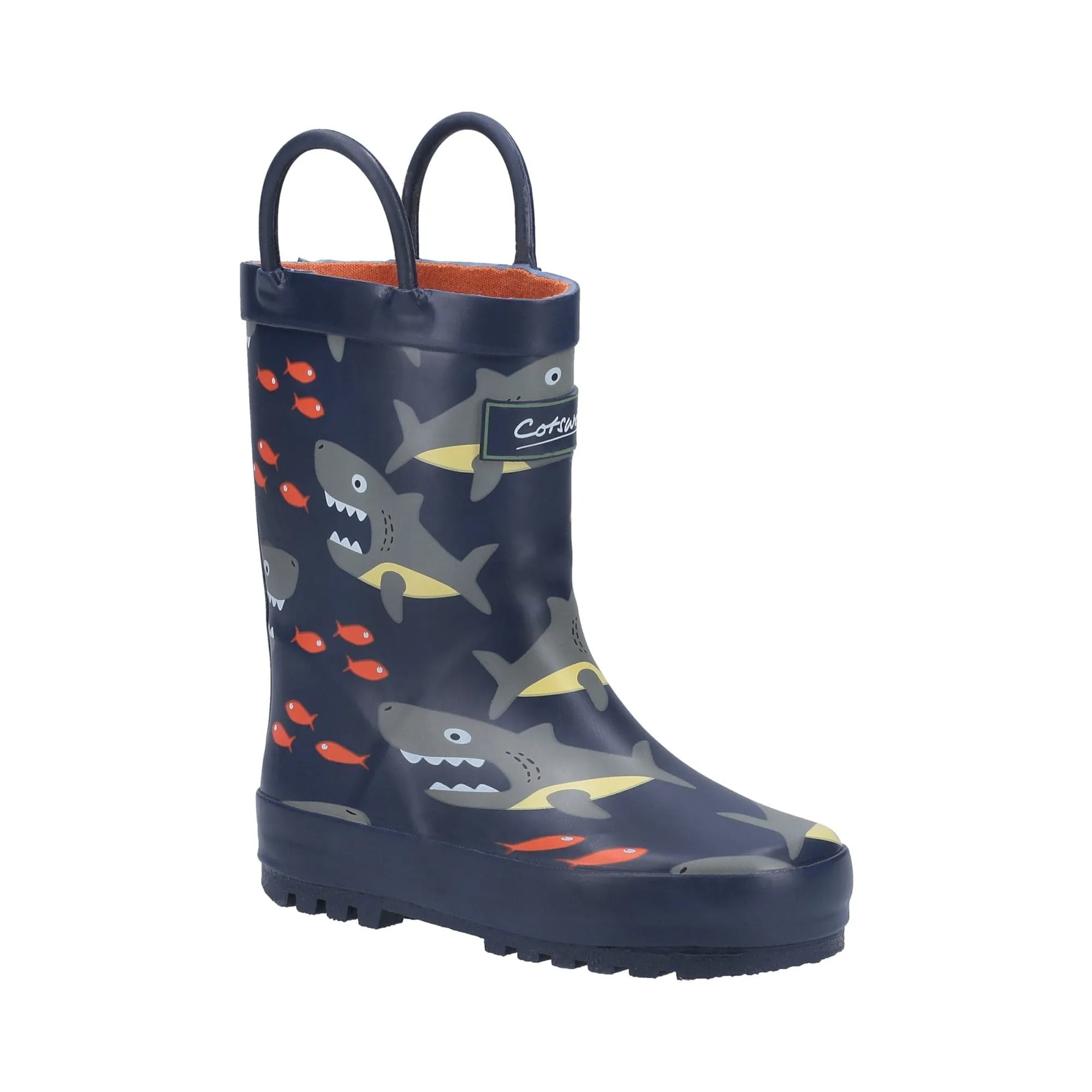 Cotswold Puddle Kids Waterproof Pull On Boots - Shark