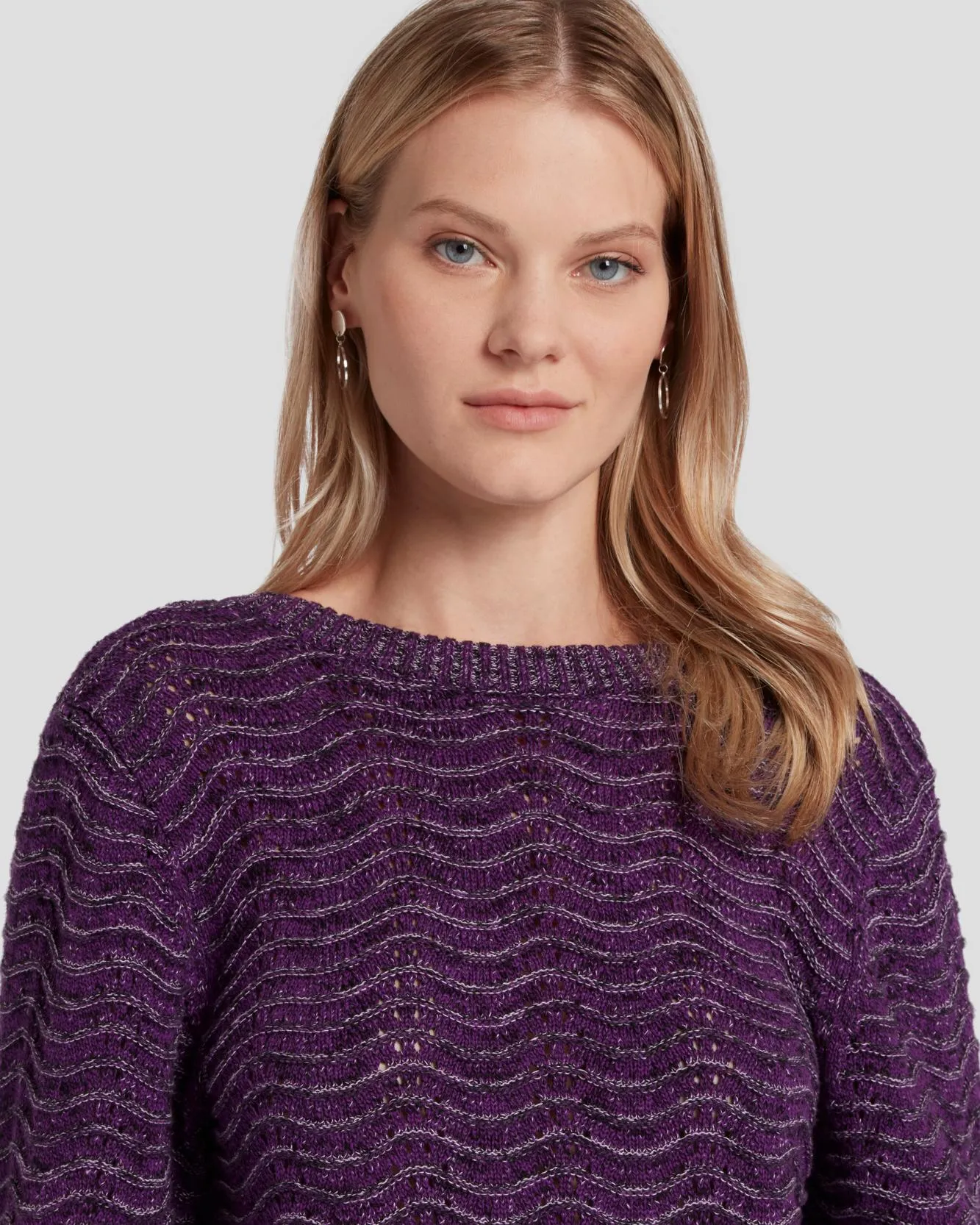 Cross Back Sweater in Violet