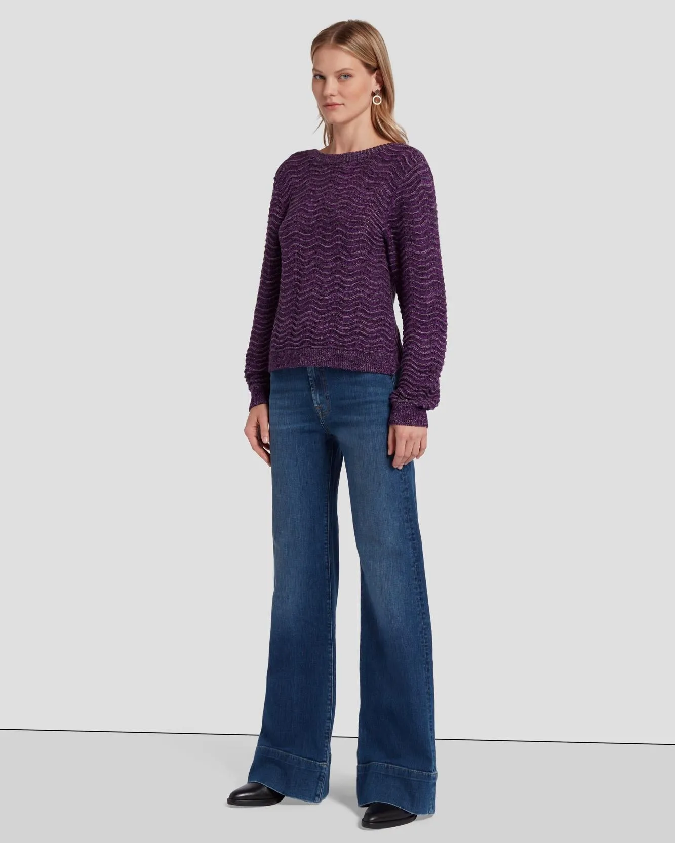 Cross Back Sweater in Violet