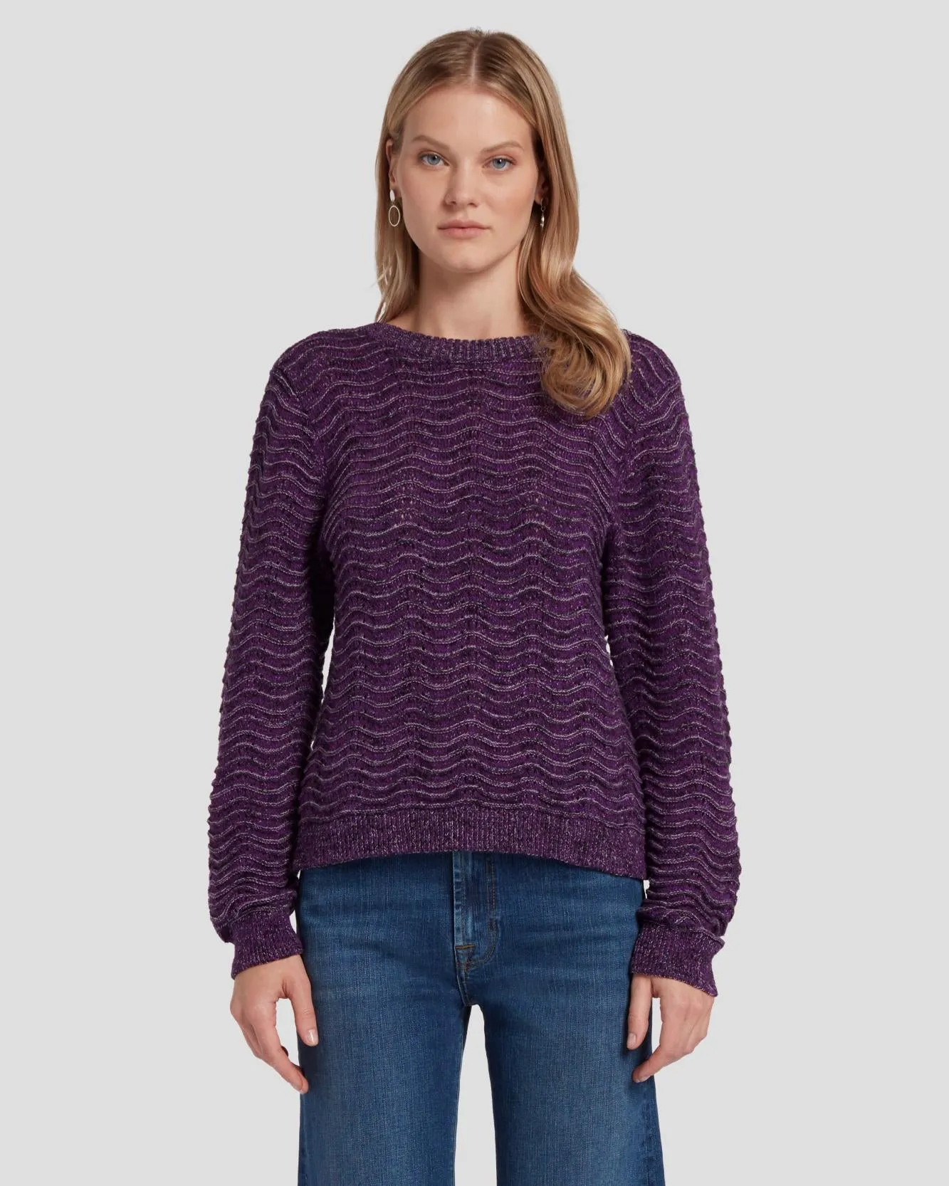 Cross Back Sweater in Violet